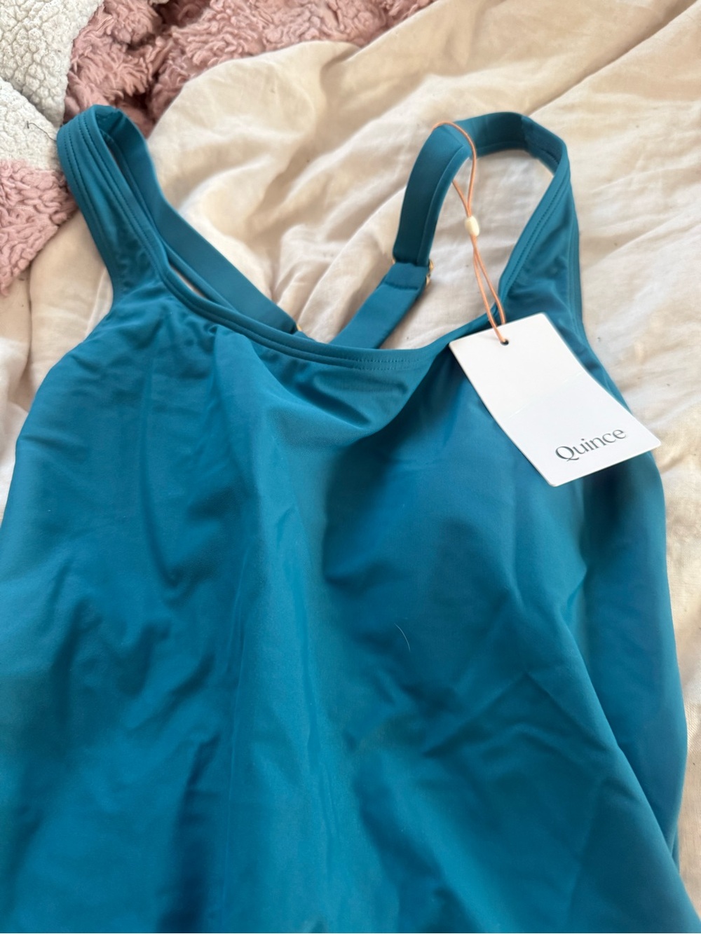 Quince Teal Swim Suit One Piece size Large
